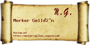 Merker Gellén névjegykártya